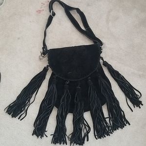 Fringe Leather Suede Bag